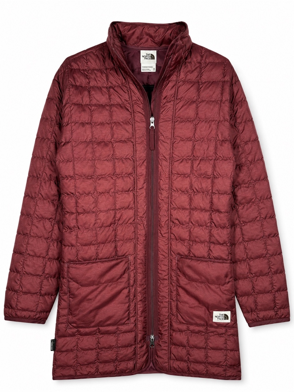 The North Face ThermoBall Eco Long Quilted Jacket Burgundy Wine Women's‎ XS